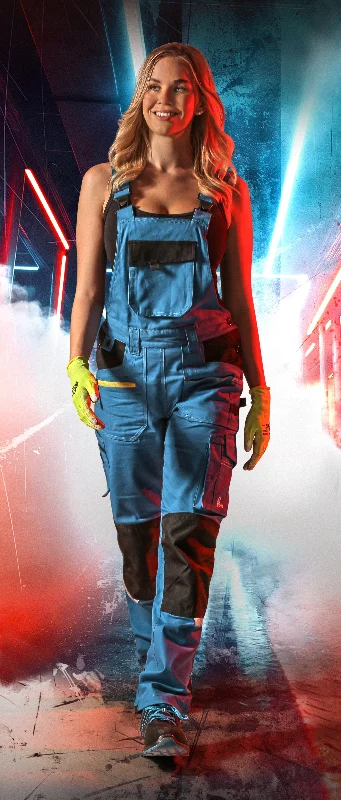 Midnight Sale CXS STRETCH, BRIGHT BLUE-BLACK, WOMEN ́S WORKING PANTS WITH BIB