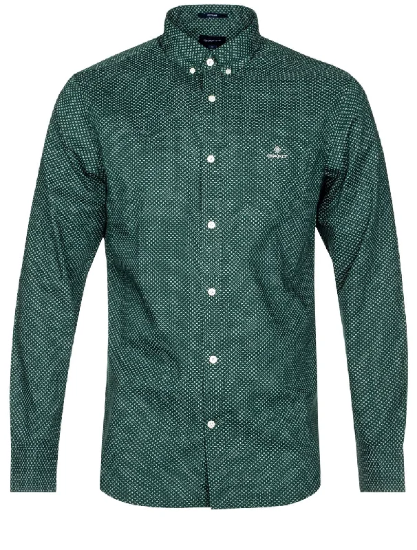 Big Savings Regular Fit Micro Dot Shirt Tartan Green