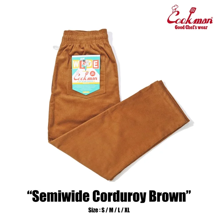 Flash Sale Cookman Chef Pants Semiwide- Corduroy : Brown