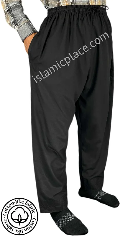 Don't Miss Black - Plain Men Pants in Comfy Cotton Like Texture