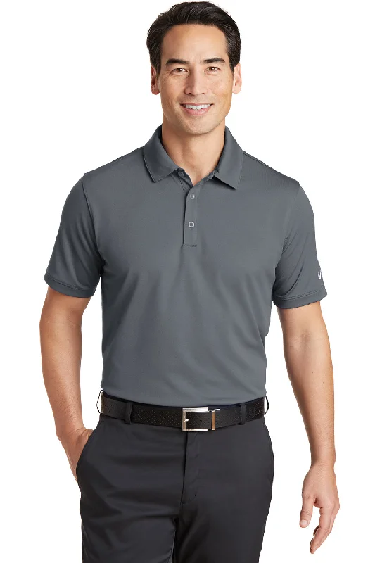 Year-End Clearance Nike Mens Icon Dri-Fit Moisture Wicking Short Sleeve Polo Shirt - Dark Grey