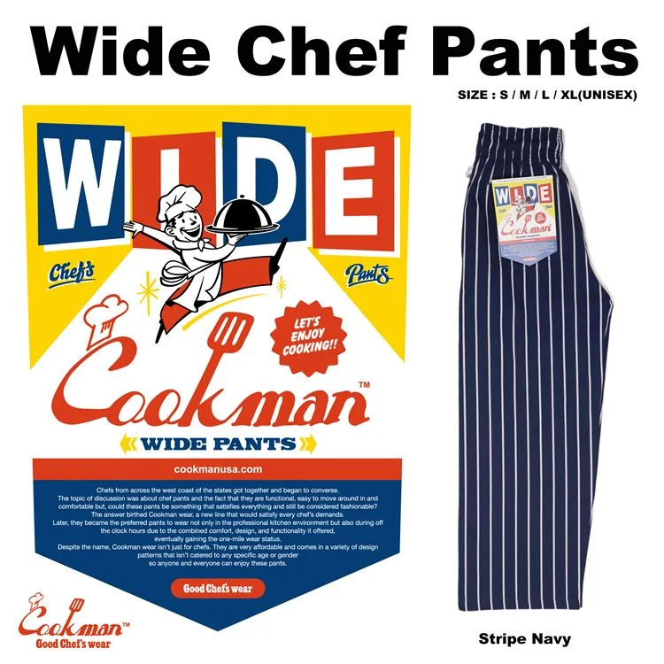 Huge Savings Cookman Wide Chef Pants - Stripe : Navy