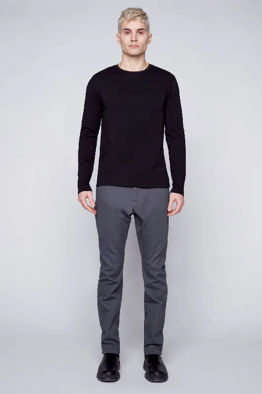 Weekend Discounts to Savor 5 Pocket Straight Fit French Terry - Dark Grey