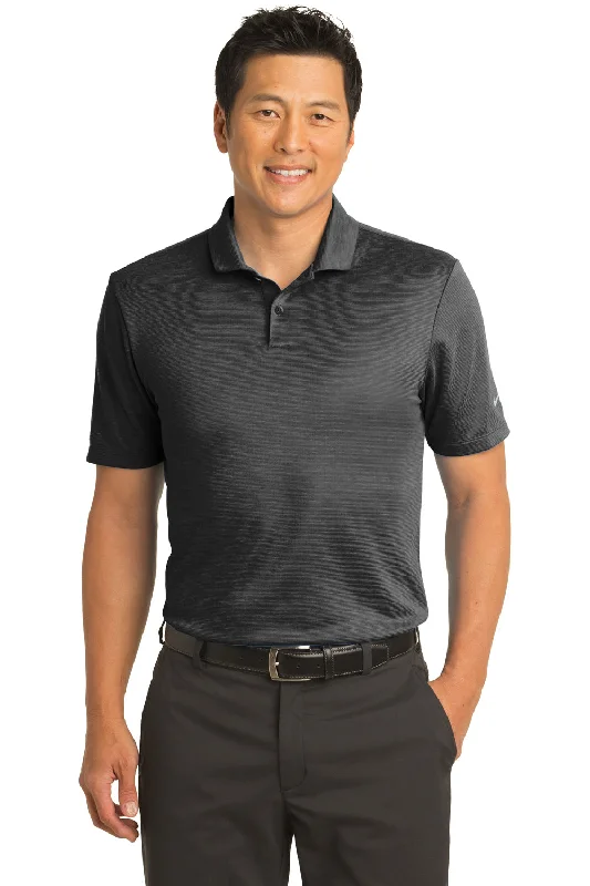 Online Exclusive Nike Mens Prime Dri-Fit Moisture Wicking Short Sleeve Polo Shirt - Black - Closeout