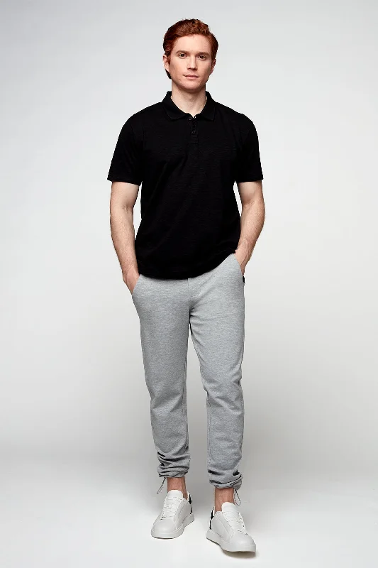 Weekend Savings Galore ELTON - Slim Fit Convertible Ponte Knit Jogger - Light Grey