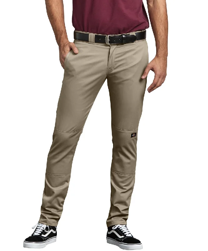 Limited Supply Dickies FLEX Skinny Straight Fit Double Knee Work Pants - Desert Sand