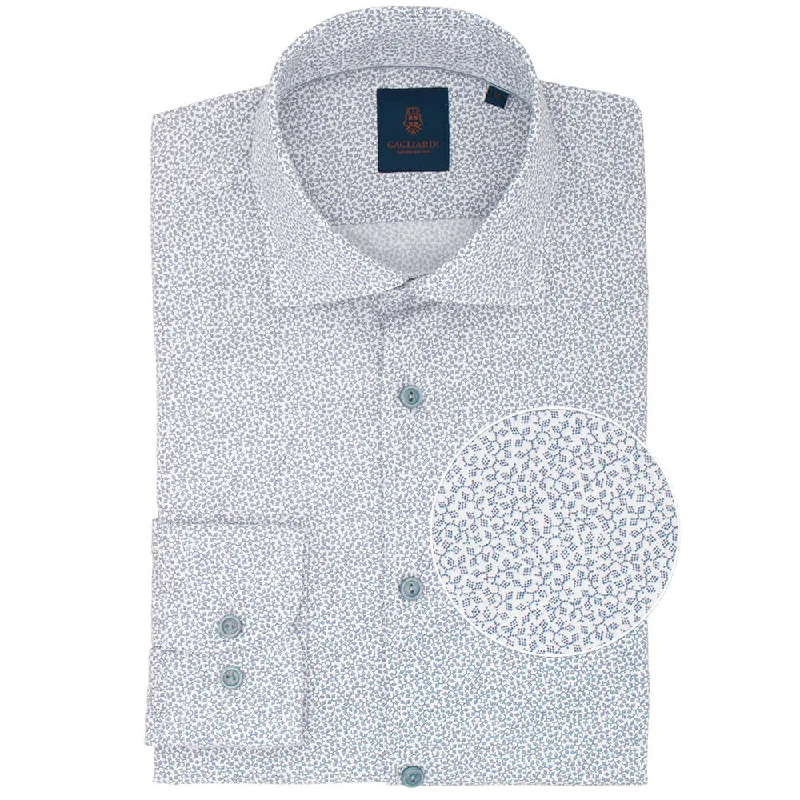 Weekend Discounts to Relish Slim Fit White Abstract Cotton Shirt