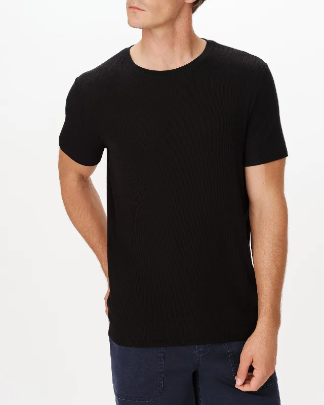 The Best Prices Modal Rib Oversized Short Sleeve Crew Neck Tee - Black