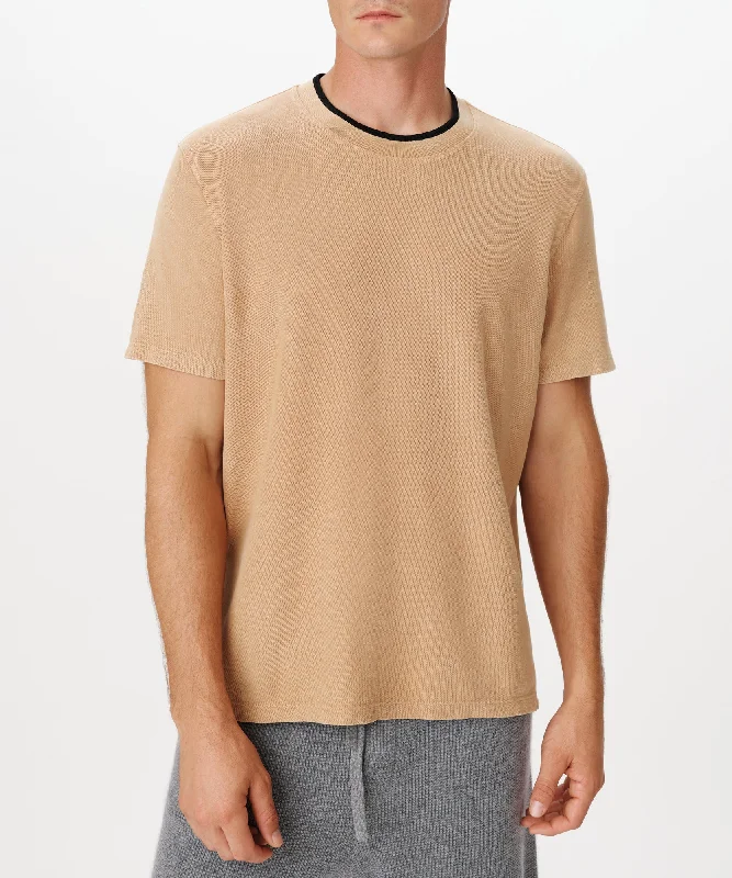 Best Deals Pique with Chroma Wash Short Sleeve Tee - Desert Tan