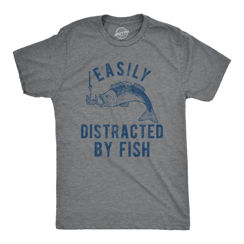 Grand Opening Sale Easily Distracted By Fish Men's T Shirt