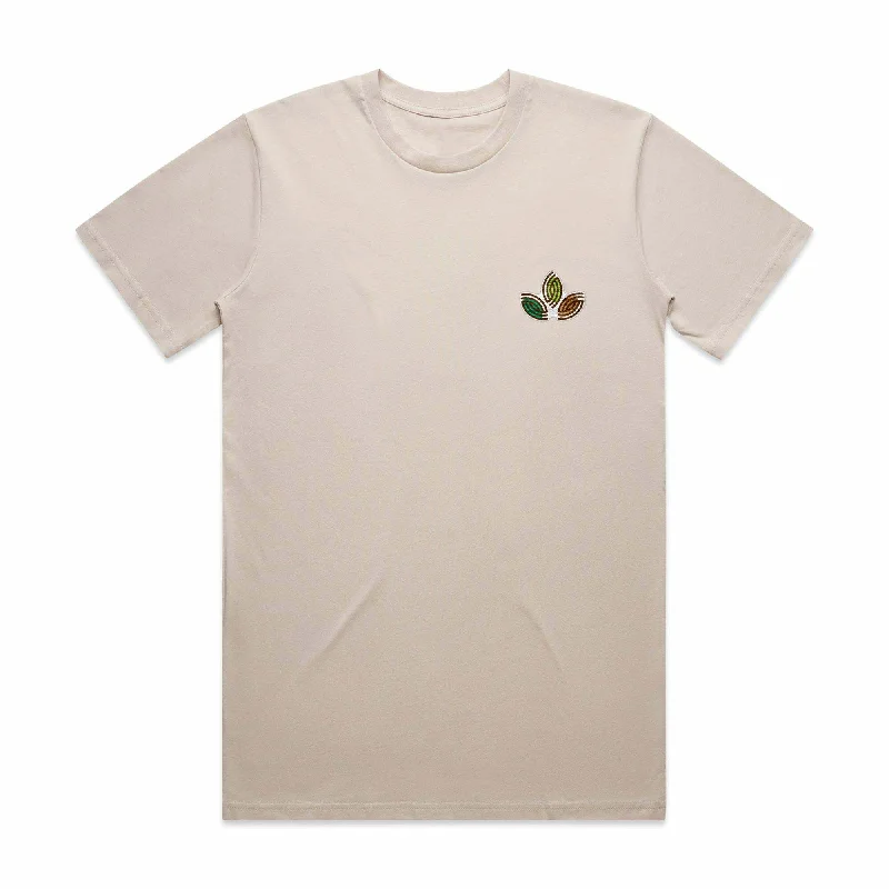 New Deal Leaves Embroidery T-Shirt Natural