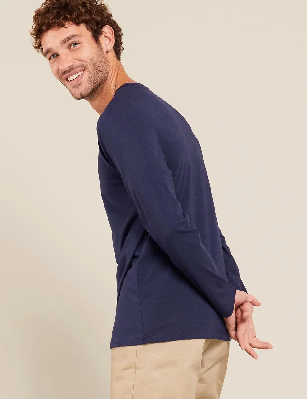 Weekend Bargains to Love Men's Classic Long Sleeve T-Shirt - Navy