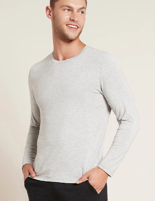 Weekend Savings Extravaganza Men's Long Sleeve Crew Neck T-Shirt - Light Grey Marl