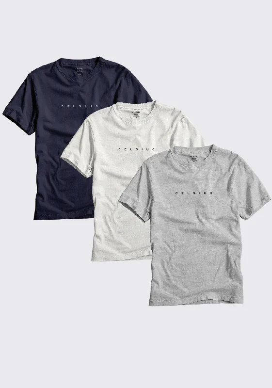 Reduced Prices Men's Pack of 3 T-Shirts - BLACK | A.WHITE | GREY HEATHER