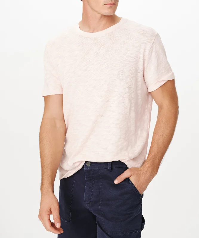 Super Deal Slub Jersey Short Sleeve Crew Neck Tee - Oyster Pink