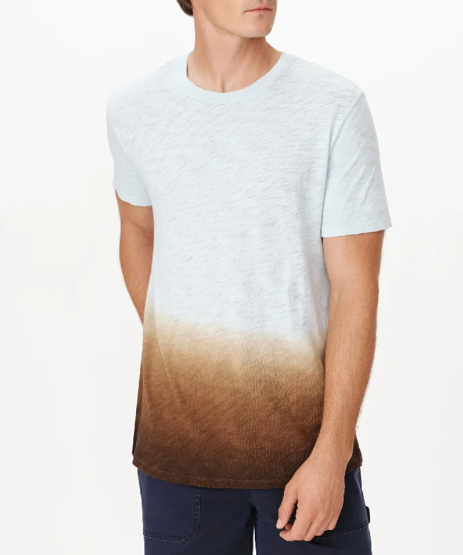 Unbeatable Prices Slub Jersey Short Sleeve Crew Neck Tee with Dip Dye - Pastel Blue Combo