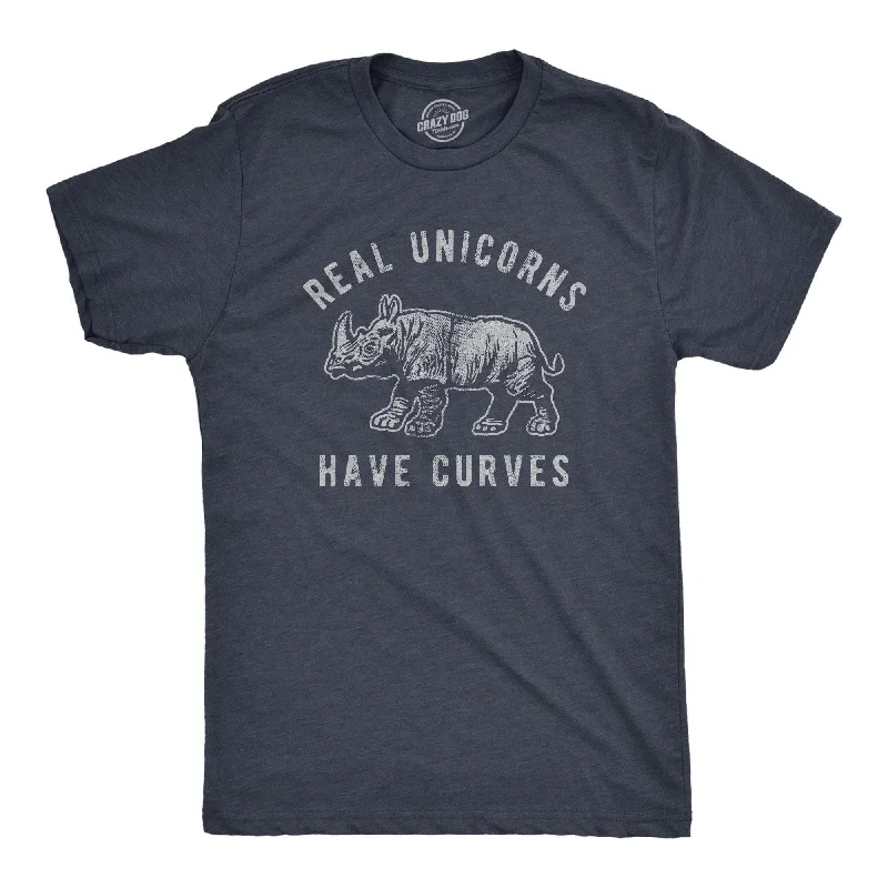 Closeout Real Unicorns Have Curves Men's T Shirt