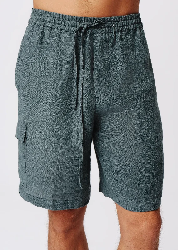 Weekend Deals That Amaze Linen with Wash Cargo Shorts - Slate