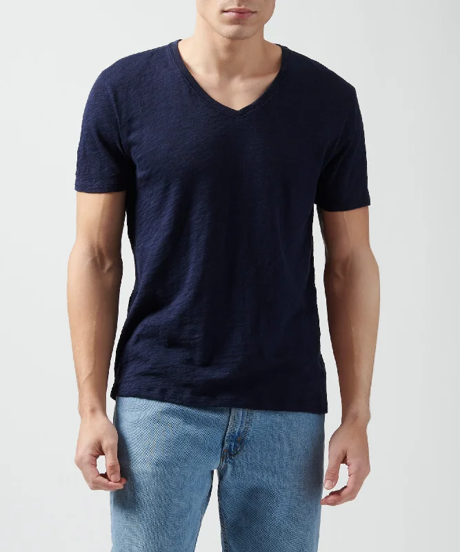 Major Deal Slub Jersey V-Neck Tee - Midnight