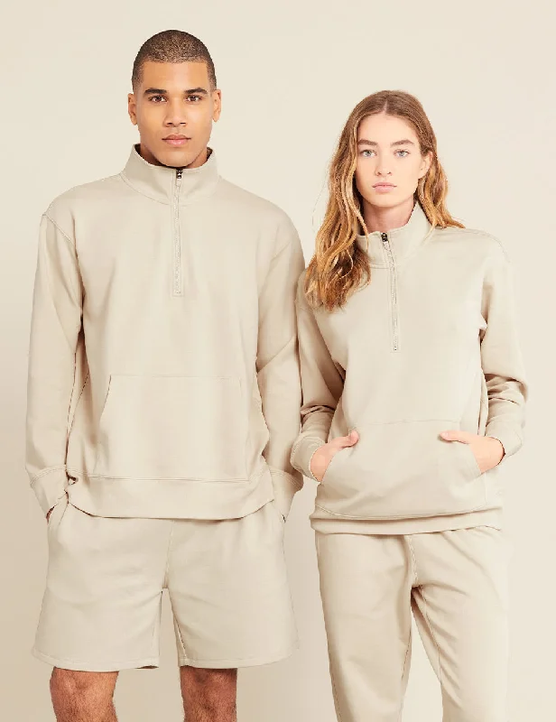 Weekend Discounts to Delight Unisex Quarter Zip Sweater - Sand