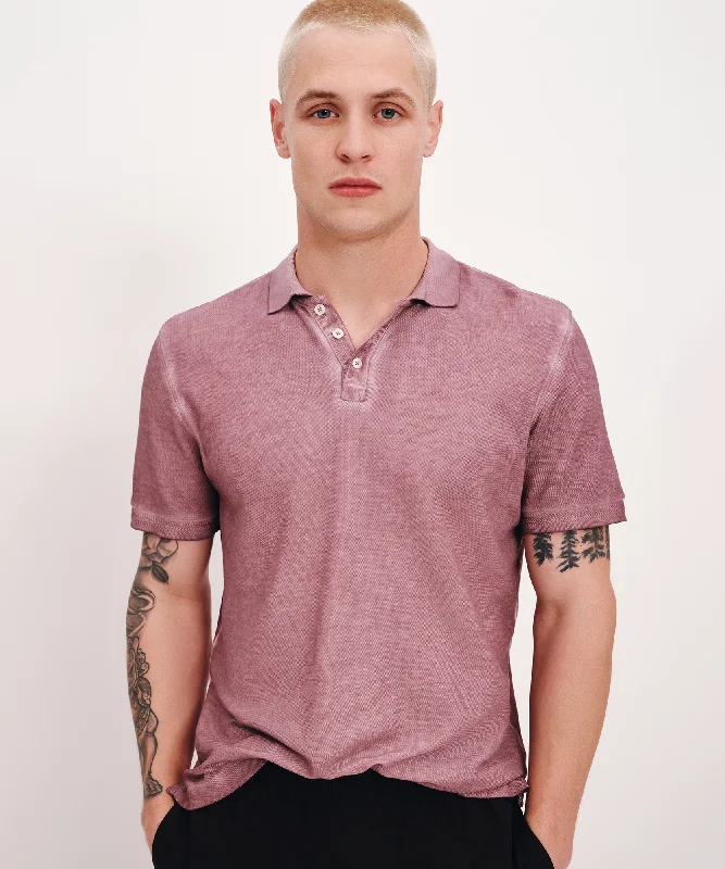 Weekend Deals to Brighten Your Day Pique with Chroma Wash Short Sleeve Polo - Wisty Mauve